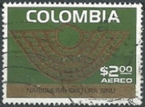 COLOMBIA #C621 1975 "Cultura Sinu, nariguera de oro"