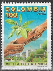 COLOMBIA #C803 1989 "XII Sesion de la Comicion de derechos humanos de la O.N.U."