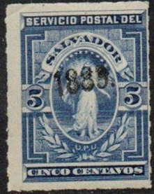 El Salvador #35  1889  Nueva (Hinged) "Alegoría de El salvador"