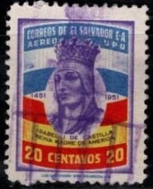 El Salvador #C131 "500 años del natalicio de Isabel la Católica"