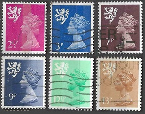Escocia #SMH1 - SMH2, #SMH9, #SMH12, #SMH20 - SMH21  1971 Cat. $4.35 Usadas