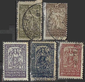 Eslavonia - Yugoslavia  #3L42, #3L44, #3L47 y 3L49 - 3L50  1920 "Rompiendo cadenas y libertad"