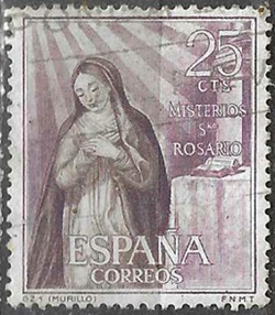 España #1140  1962 "La Anunciación, de Murillo"