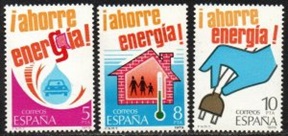 España #2135 - 2137 1979 Serie completa Nueva NH "Ahorre energía"