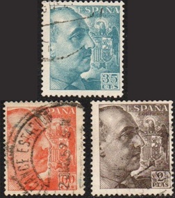 España  #696, #700 y #703  1940  "Gen. Francisco Franco"