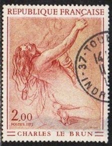 Francia #1360 1973 "Mujer arrodillada, por Charles de Brum"