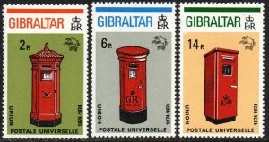 Gibraltar #307 - 309   1973  Serie completa Nueva  NH "Buzones de correo"