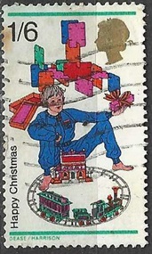 Gran Bretaña #574 1968 "Navidad - Niño con tren de juguete"