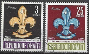Haiti  #491 y #494 1962  "XXII Aniversario de los scouts en Haití"