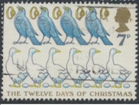 Inglaterra  #822  1977 "Pájaros colly y gansos cola dorada"