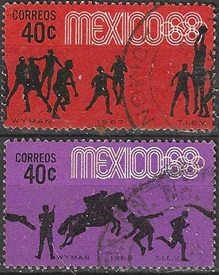 Méjico #982   (1967) y #991(1968) "Olimpiadas Mexico 68"