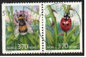 Noruega #1146 - 1147 1997 "Abeja y mariquita"