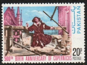 PAKISTAN #336  1973 Nueva (Hinged) "500 años del natalicio de Copérnico"