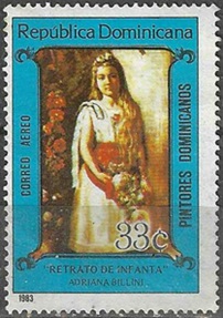 REPUBLICA DOMINICANA #C396  1983 "Retrato de la Infanta, por Adriana Bellini"