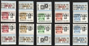 Uruguay  #C298a - C298j  1966 serie completa Nuevas NH "Centenario del sello uruguayo"