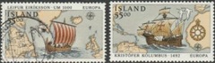 Islandia # 749 - 750 1992 Serie completa  "500 años del descubrimiento de America -