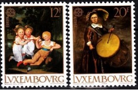 Luxemburgo #803 - 804  1989 Serie completa  Nueva NH $1.80 "CEPT - Pinturas anónimas de niños jugando"