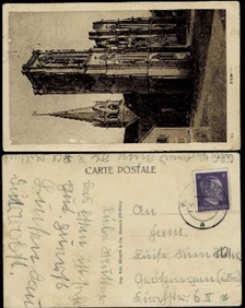 Alemania · #510 1941 Postal con vista de Rouffach "Hitler"
