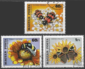 Hungria #2625 - 2627  1979 CTO "Insectos polinizadores"