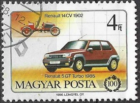 Hungria #2993 1986 CTO "Renault 14CV y Renault 5GT Turbo"