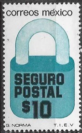 MEXICO #G28 1976 Nueva NH Cat. $1.50 "Seguro postal"