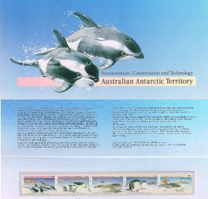 Territorio Antártico Australiano  #L76  1988  Serie completa en Album filatelico  Nuevas NH "Conservación del medio ambiente y tecnología" Ver imagen interna