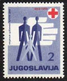 Yugoslavia  #RA21  1959  Nueva (Hinged) "centenario de la Cruz Roja"