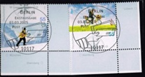 Alemania #2332 - 2333 2005 Serie completa con matasello conmemorativo Scott $3.00 "Carteros"