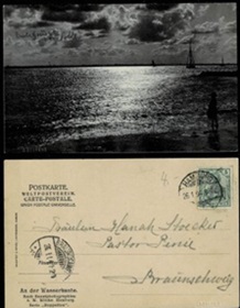 Alemania  #67 1902 Postal artistica de Annie Soudain "Al borde del agua"