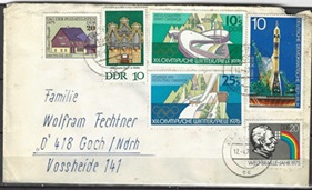 Alemania Republica Democratica  #1693, # 1707, B178 - B179, #1683 y #1690  1976  Sobre circulado