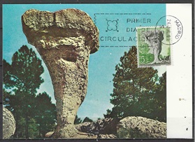 España #1477  1967 Maxicard  "Ciudad encantada, Cuenca"