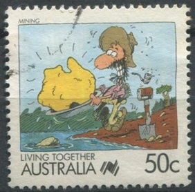 AUSTRALIA #1066 1988 Scott $0.60  "Fiebre del oro en Australia"