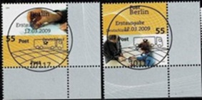 Alemania #2526 - 2527 2009 Scott $1.50 "Cartero y camión de correos"