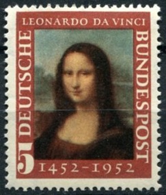 Alemania #687 1952 Nueva (Hinged) "La Gioconda"