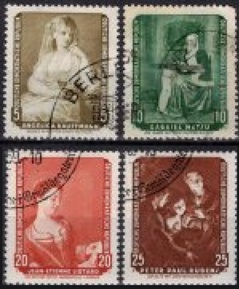 Alemania Republica Democratica #439 - 442 1959 "Retratos por pintores famosos"