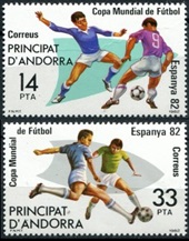 Andorra adm.Española #145 - 146 1982 Serie completa Nuevas NH "Copa mundial de futbol España 82"