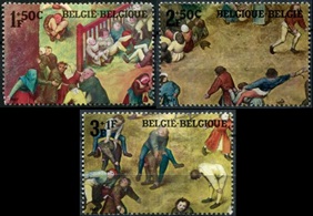 Belgica #B816 - B817 1967 Nuevas (Hinged) "Niños jugando, de Brueghel"