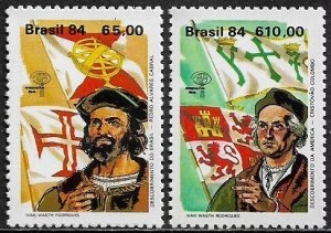 Brasil #1914 - 1915  1984  NH  1984 Serie completa   "Cabral y Colon"