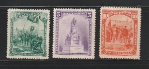 El Salvador #86 - 88  1893 Serie completa Nueva (Hinged) "Descubrimientos de Colon y monumento"
