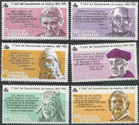 España #2491 - 2496   1986 Serie completa  Nuevas NH "500 Años del descubrimiento de America"