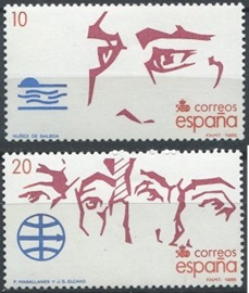 España #2575 y #2577   1988  Nueva NH  "500 años del descubrimiento de America"