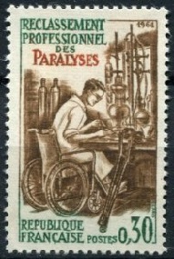 Francia #1083 1964 Nueva NH "Rehabilitación técnica de discapacitados"