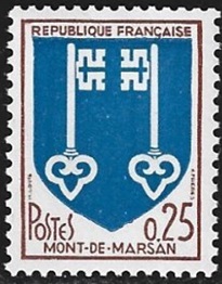 Francia #1144  1965 Nueva NH $0.60  "Escudo de armas de Mont de Marsan"