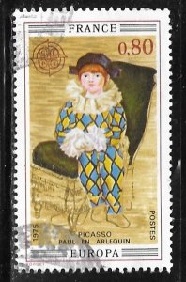 Francia #1431 1975 "Paul como arlequin, por Picasso"