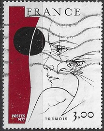 Francia #1520 1977 Scott $1.25 "Cabeza y Águila , por Pierre-Yves Tremois"