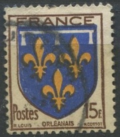 Francia #469  1944  "Escudo de armas de Orleans"