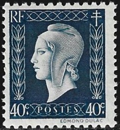 Francia #506 1944 Nueva (Hinged) "Marianne"
