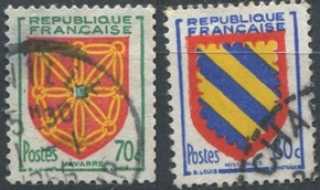 Francia #734 - 735  1954 "Escudo de armas"