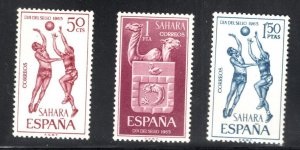 Sahara Español #163 - 165 1965 Serie completa Nueva NH "Dia del sello - Basket y escudo de armas"