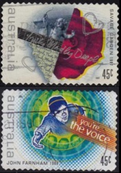 AUSTRALIA #1944 y #1949 2001 Scott $1.80 "Savage Garden y John Farnham"